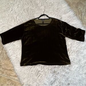 Eileen Fisher Velvet 3/4 sleeve top